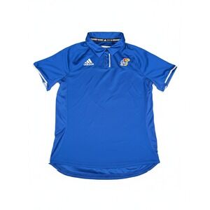 Adidas Kansas Jayhawks Men's M Blue Climacool Polo Shirt NCAA‎ Fan Gear